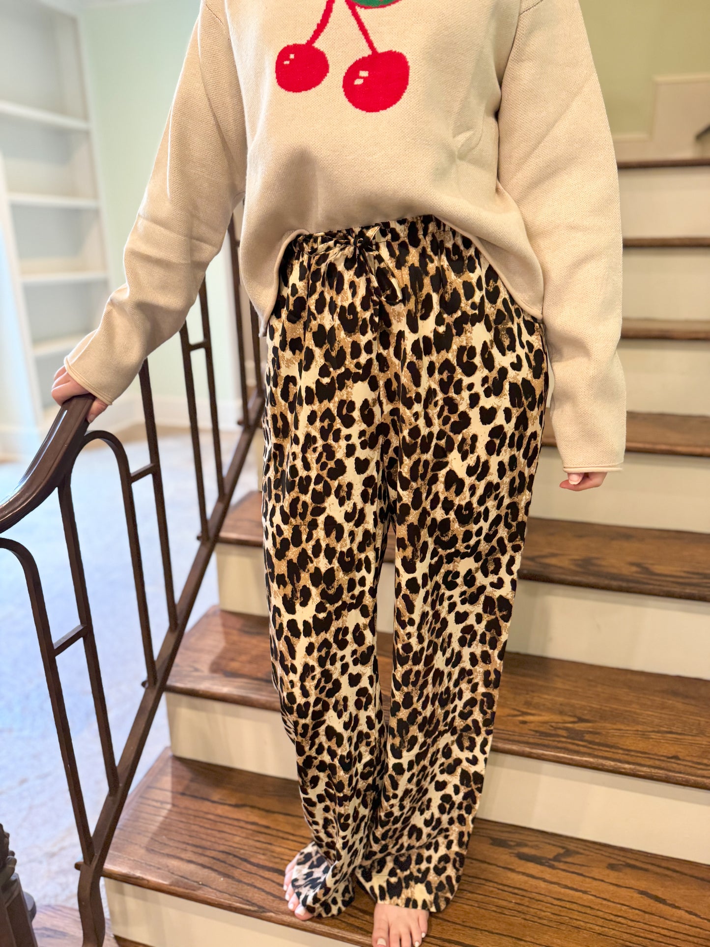 Straight Leg Cheetah Print Pants