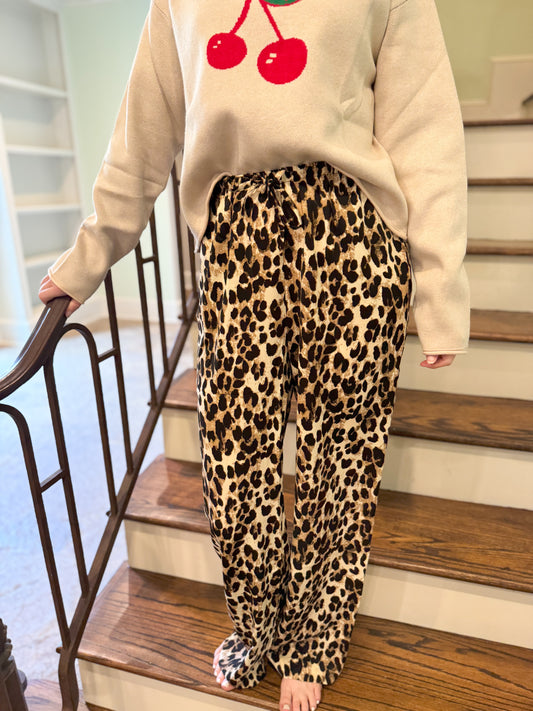 Straight Leg Cheetah Print Pants