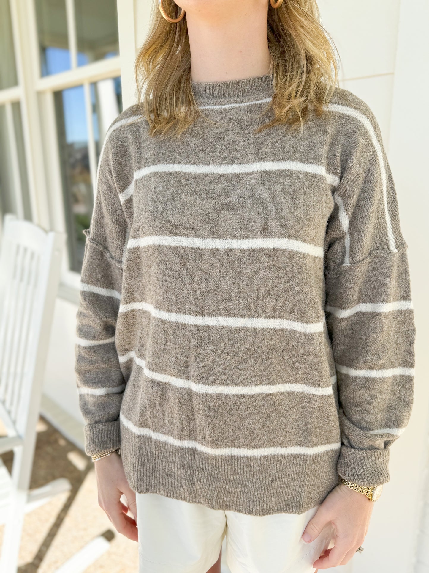 Wool Blend Striped Sweater