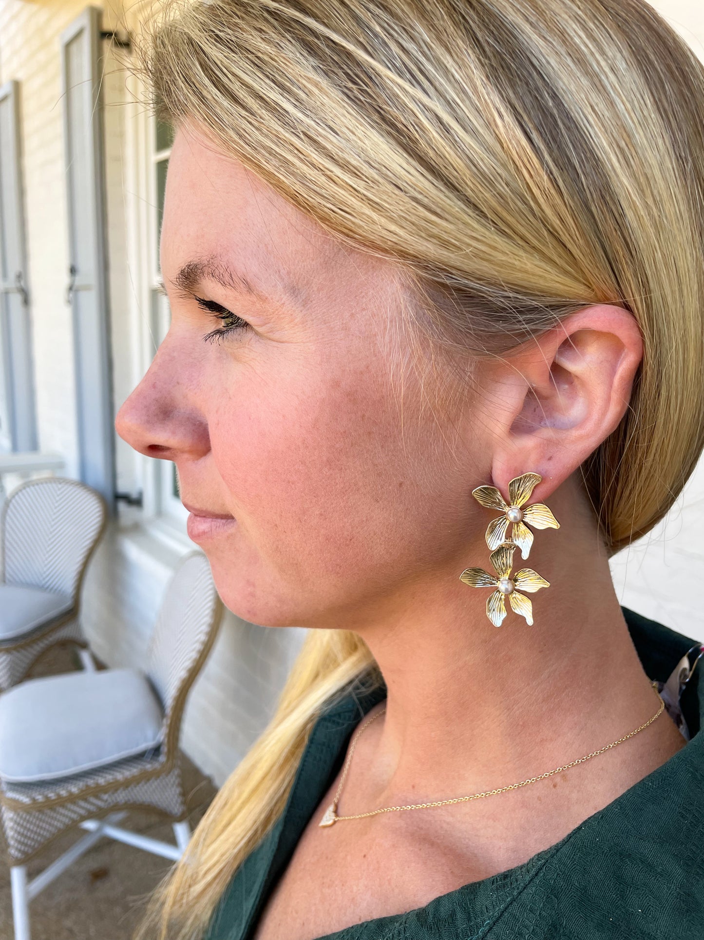 Nicole Flower Drop Earrings