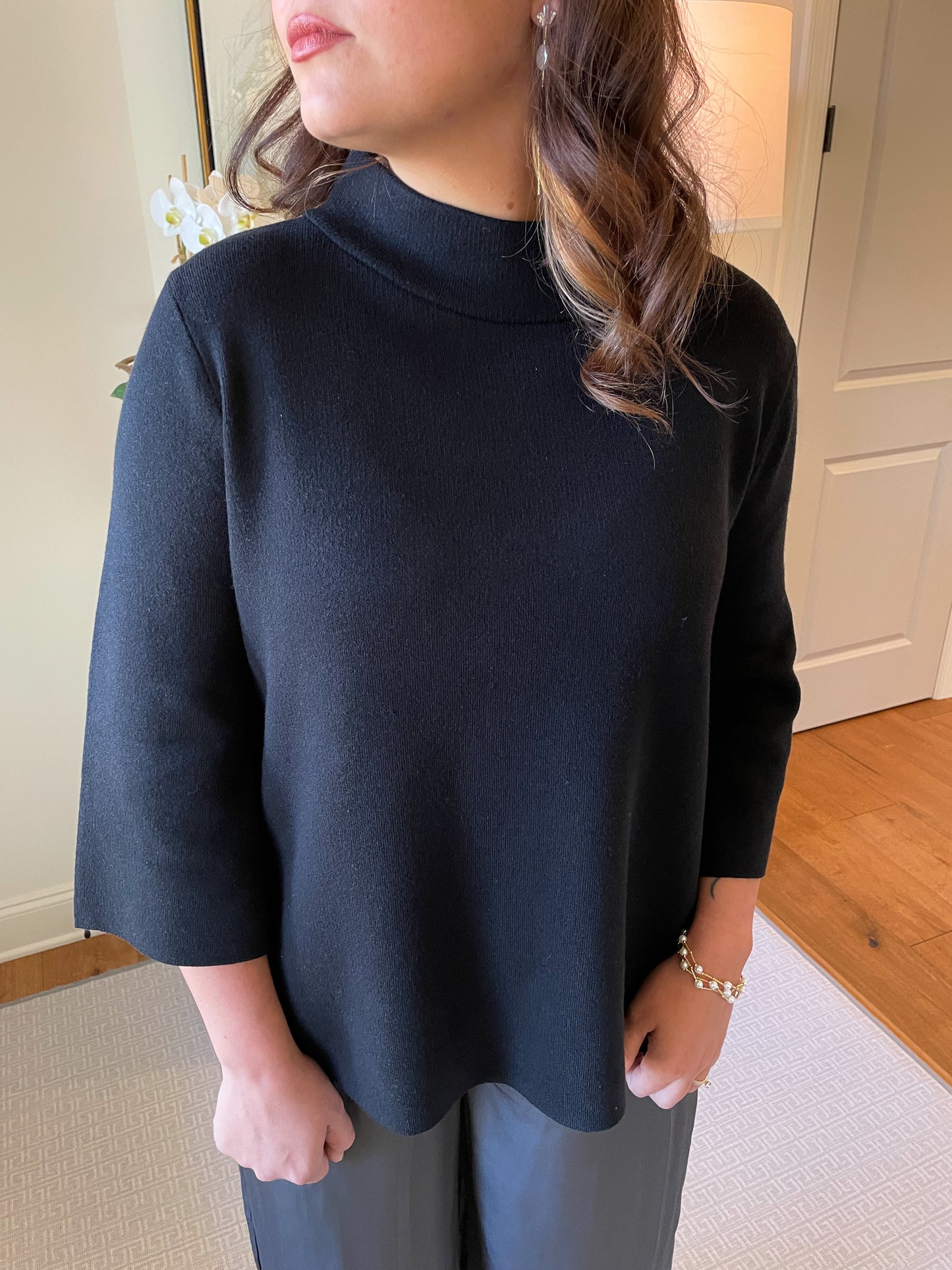 Mock Neck Sweater Black