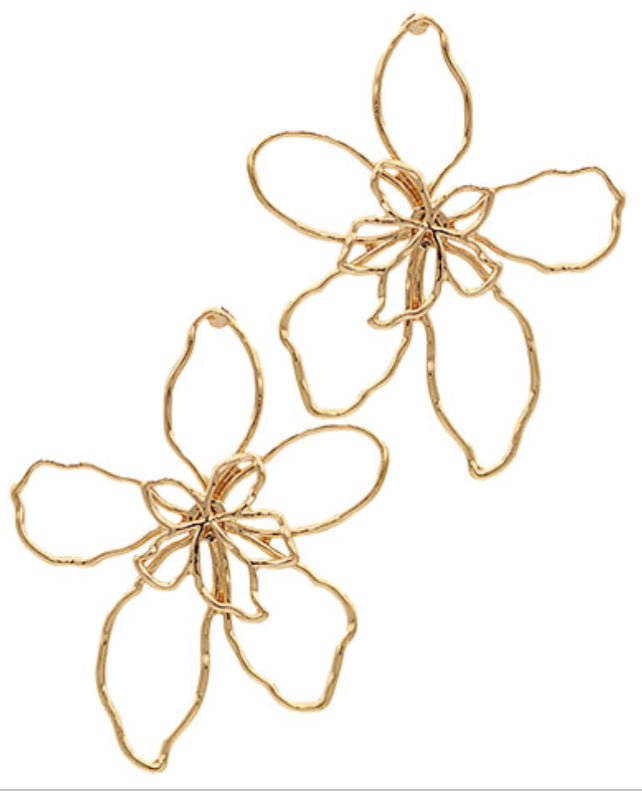 Metal Flower Art Earrings