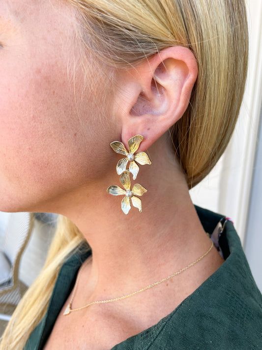 Nicole Flower Drop Earrings