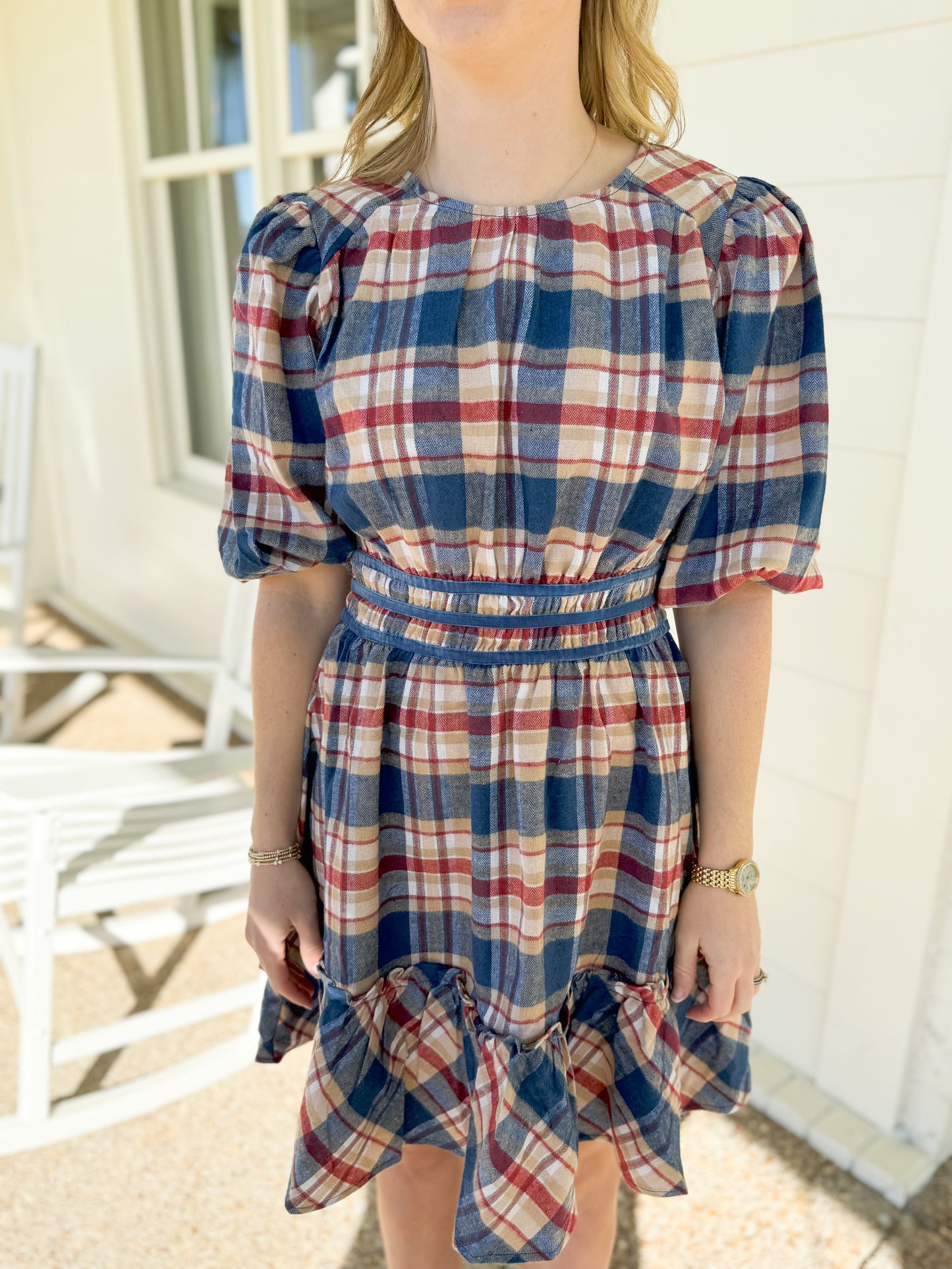 Oxford Red and Blue Picnic Dress