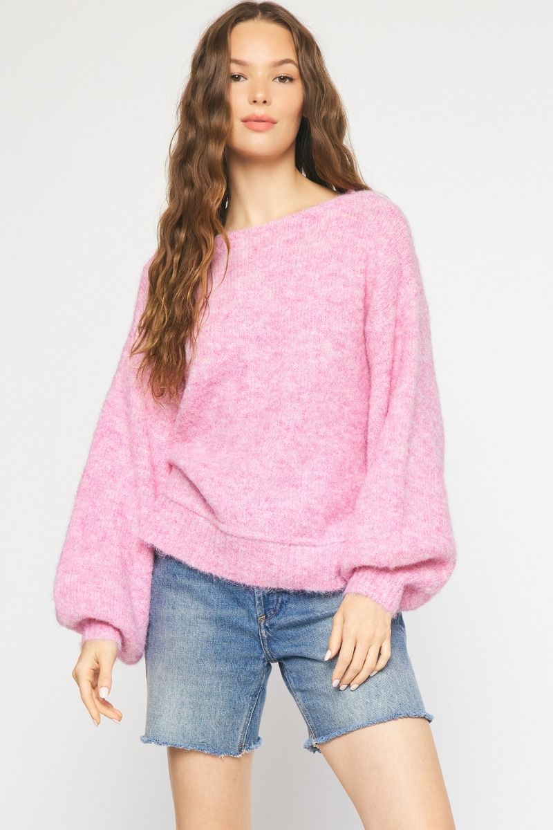 Blush and Bashful Mohair Sweater