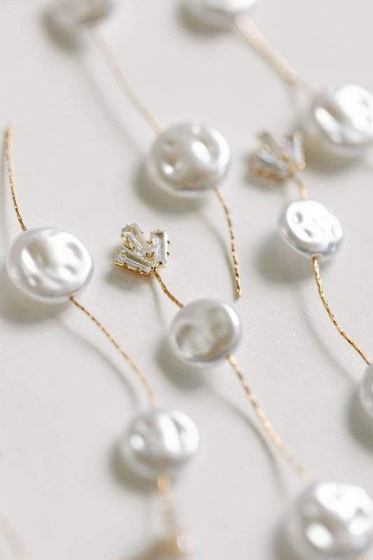 Pearl and Diamond Statement Drop Earrings