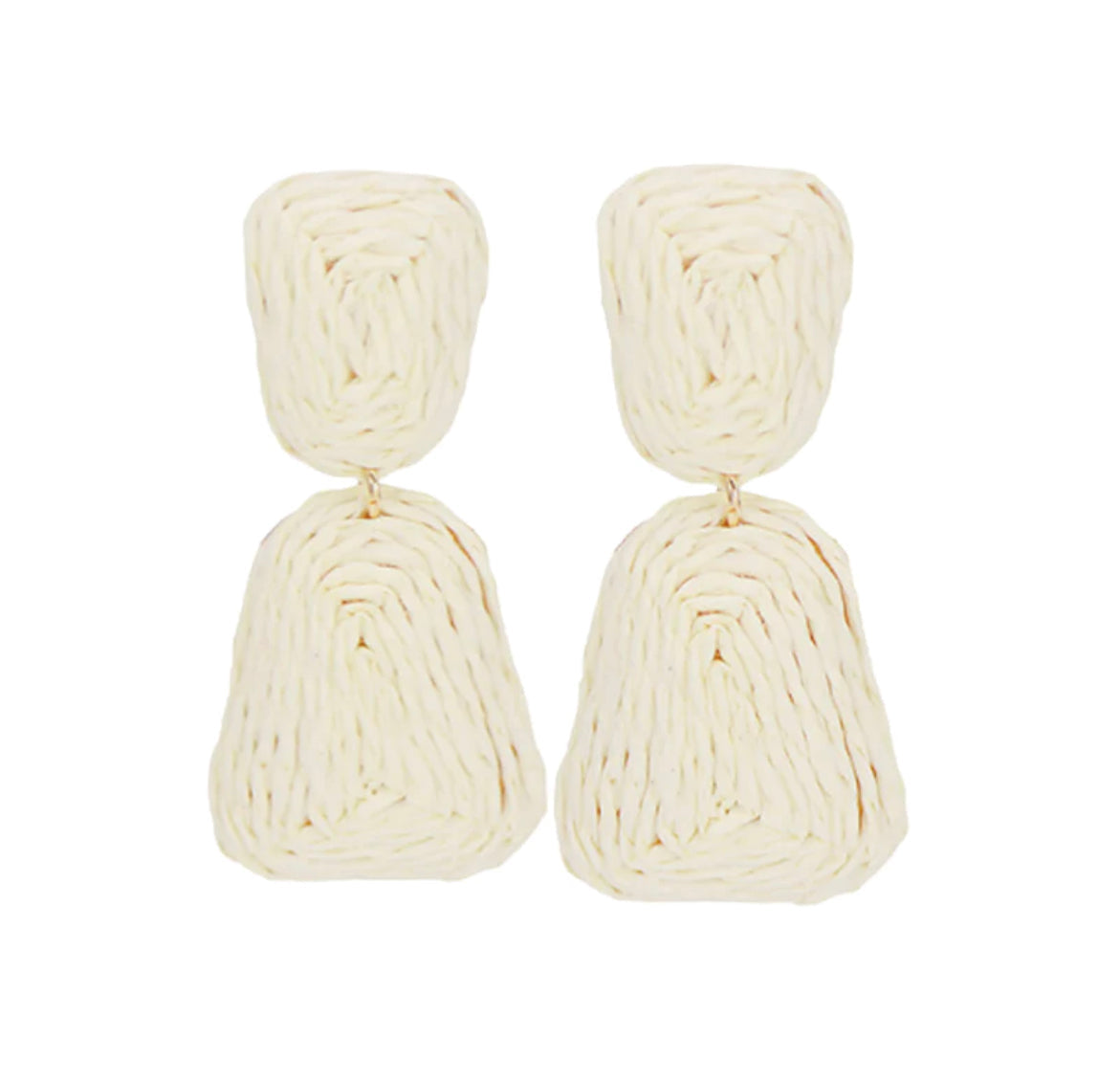 Wrapped Raffia Trapezoid Earrings