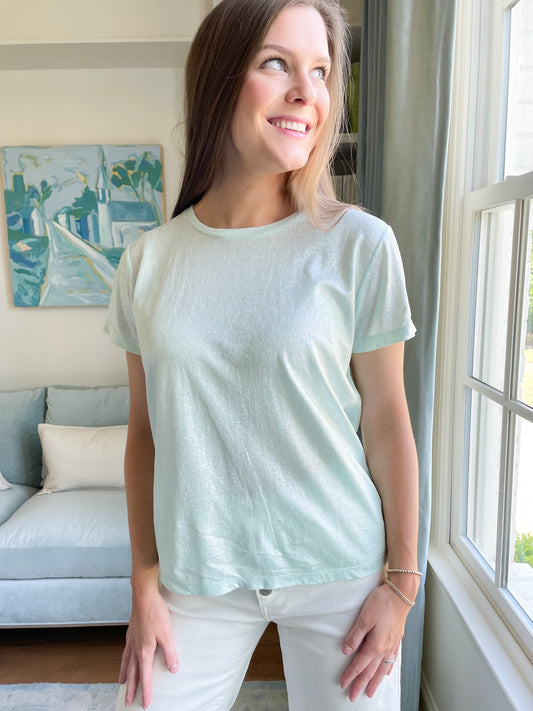 Pearly Crewneck Top Mint
